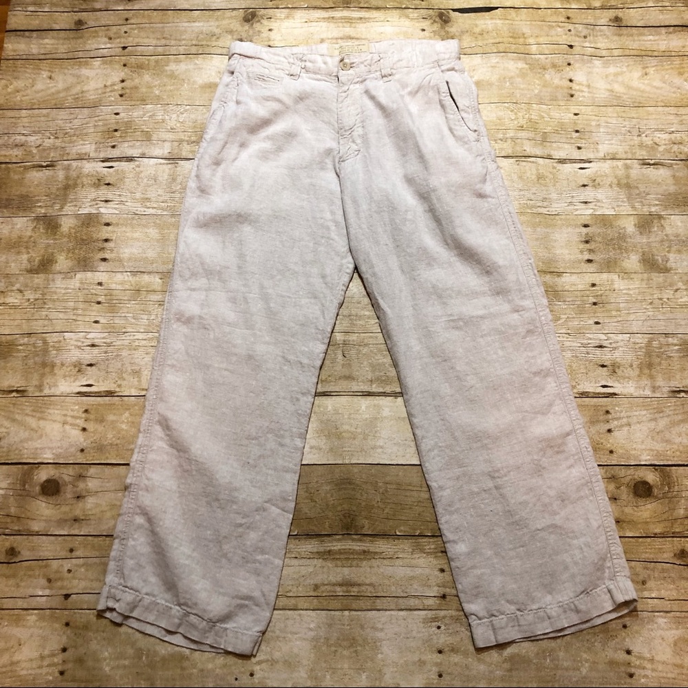 Old Navy 100% Linen Cream Oatmeal Wide Leg Lagenlook Pants